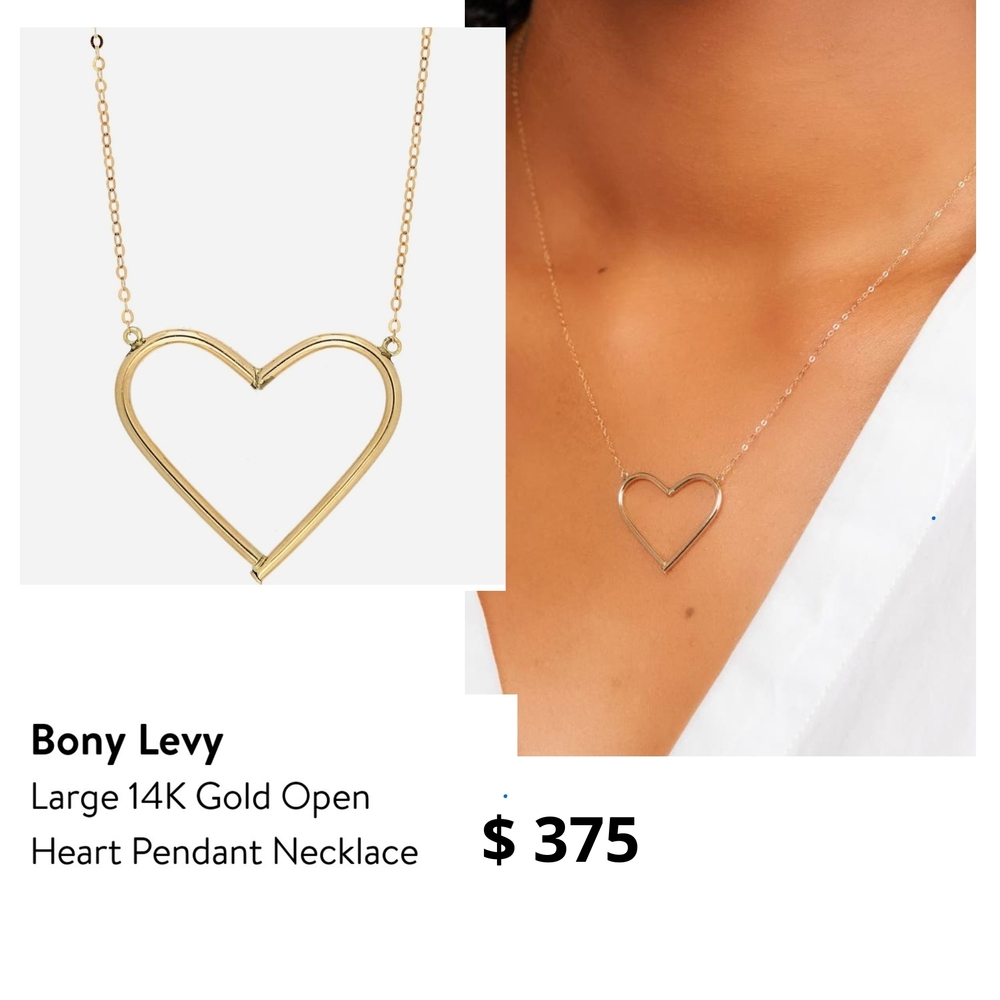 Bony Levy 14K Gold Open Heart Necklace. # 230. without Original Box.